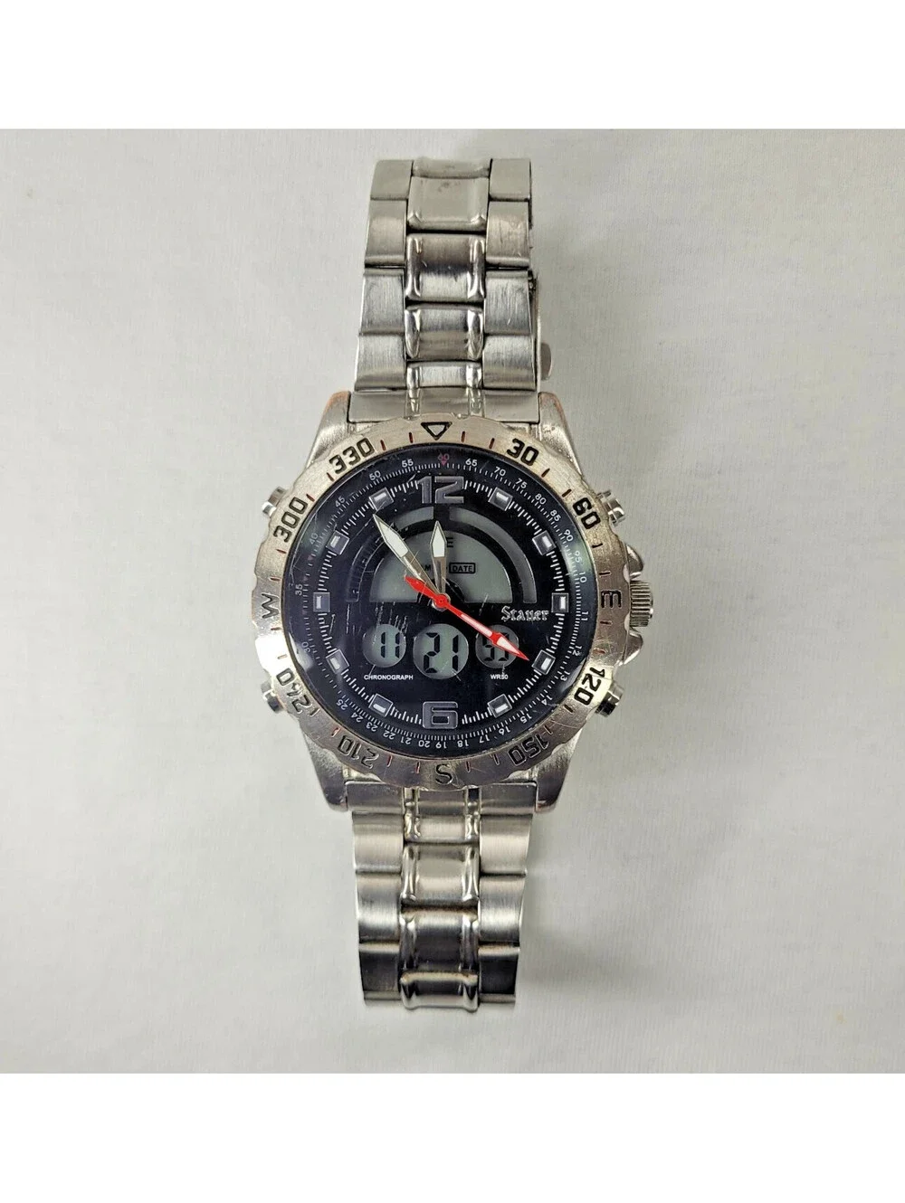 Stauer 19093 Compendium Hybrid Watch Mens 47mm Analog Digital Chronograph